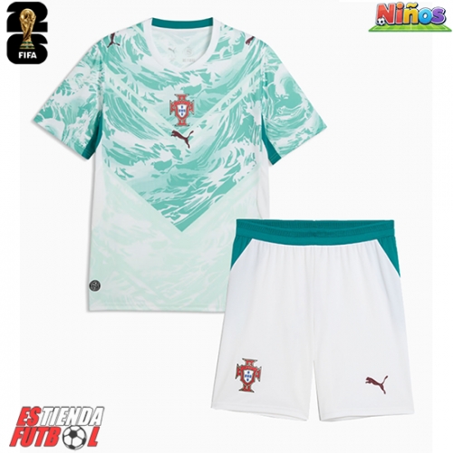 Portugal Segunda Equipación Niños Mundial 2026 Manga Corta (+ Pantalones cortos)